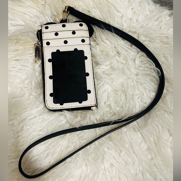 Kate Spade Black White and Red Polka Dot Mini Mouse Landyard - Picture 6 of 6